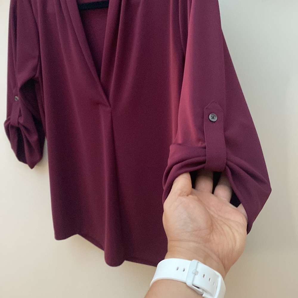 EUC Ann Taylor Factory red blouse in small petite - Picture 4 of 12
